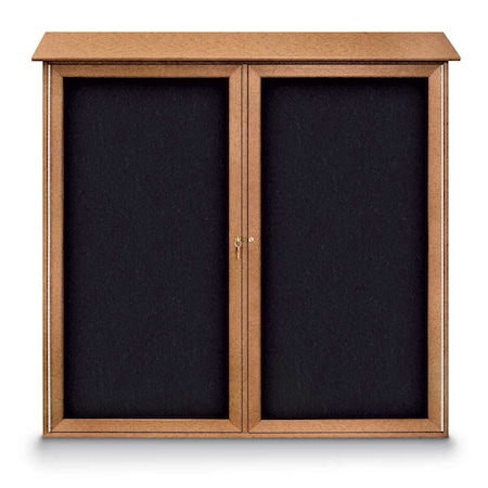 Indoor Enclosed Combo Board,48x36,Satin Frame/Blk Porc & Blue Spruce